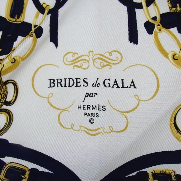 AUTH HERMES Petit Carre BRIDES de GALA Silk Scarf - Picture 5 of 7